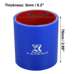 X Autohaux Universal Straight Silicone Reducer Hose Coupler Intercooler Turbo Straight Tube Piping 89mm ID Auto Car Accessary
