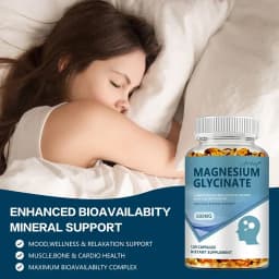 Magnesium Glycinate Capsules 500mg - Supports Bone Immune System, Heart Health, Promotes Natural Sleep, Soothes Nerves