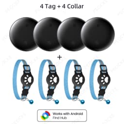 Pets Smart Tracker Tag With Cat Collar Android Alternative to AirTag Works with Google Find Hub Anti-Lost GPS Tracker Locator