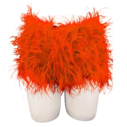 Real Ostrich Feather Fur Short Pants Hot Pants Sex Fashion 23A0409