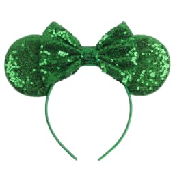 Cute Women Mouse Ears Leopard Print Headbands for Girls Baby Women Sequins 5"Bows Hair Accessories Adults Hairbands Kids Gift