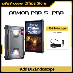 Ulefone Armor Pad 5 Pro 5G Rugged Tablet 24200mAh Android 15 Tablet 12GB+20GB RAM, 512GB ROM 64MP 120W GPS NFC