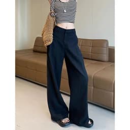 White Ramie Wide-leg Pants Women's Summer Thin High Waist Drape Old Money Style Suit Straight Sub-cotton and Linen Casual Pants