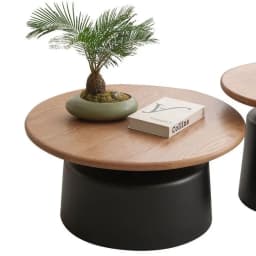 Wooden Round Coffee Table Minimalist Bedside Stand Creamy Nordic Living Room and Balcony Side Table for Small Spaces
