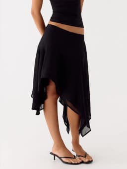 High Waist Asymmetrical Hem Midi Skirt Ruffle Flowy Irregular Hem A Line Skirts 2026 Summer Elegant Casual Vacation Chic Outwear