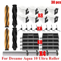 Acccessories Fit For (Dreame Aqua 10 Ultra Roller) Vacuum Parts Main Roller Brush Side Brush Cleaner Filter Dust Bag Roller Mops