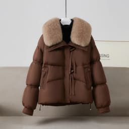 New Winter Down Cotton-padded Jacket Women's Short Parkas Big-fur-collar Outerwear Streetwear Lady Loose Warm Thicken Tops