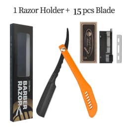 Men Manual Folding Beard Shaver Hollow Out Handle Straight Razor Barber Shaver Salon & Home Use With 100pcs Edge Single Blades
