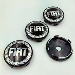 4pcs 60mm fiat logo Car Wheel Center Cap Hub Covers Badge Styling Accessories Silver Or Black Compatible with FIAT