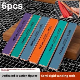 Hot Sale New 6Pcs MS-E400-1500 Semi-rigid Sanding Sticks Plastic Model Polishing Rod For DIY Assembling Model Build Tools