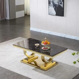 Modern Luxury MARBLE Tea Table Stainless Steel Center Coffee Table Sets for Home Villa Outdoor Bedroom