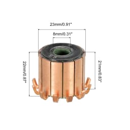 11 Sizes Electric Motor Commutator 7/8/10/12 Gear Teeth 4-10mm ID 11-23mm OD Copper Motor Accessory for Power Tools DC Motors