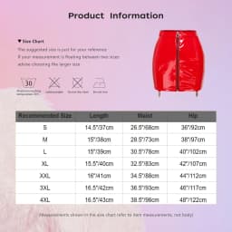 Womens Front Zipper Back Bodycon Mini Skirt Wet Look PU Leather Latex Miniskirt Sheer Floral Lace-up Sexy Gothic Skirts Clubwear