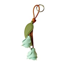 Multi-color Purple Pu Leather Flower Pendant Hanger Lavender Pu Flower Keychain Weave Fashion Bag Charm Car Keyring