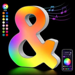 Smart LED Letters Lights Alphabet Light Decorative Name Letter Number Lamp Night Light USB MeRGBW App Music Sync Logo Game Home