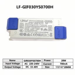 LiFud LED Driver 8W-60W High PF Transformer LF-GIRxxxYM YS Series 350mA 800mA 900mA 1000mA 1300mA 1400mA 1500mA