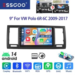 ESSGOO 9" Android 14 For VW T6 Transporter Multivan Wireless CarPlay Android Auto Car Stereo Radio GPS Navi WIFI SWC Mirror Link