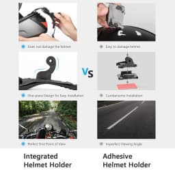 Vamson Motorcycle Accessories for Gopro Helmet Mount for Gopro Hero 11 10 9 for Smart Phone for Insta360 one X3 Moto Accessories