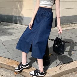 High Waist A-Line Midi Denim Skirt for Women Slimming Sli Autumn Faion Small Stature Bodycon Skirts