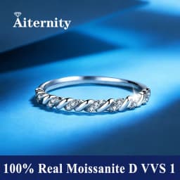 Moissanite Ring S925 Silver D Clarity Gold Plating Pass The Diamond Tester Gift GRA Certificate Twist Arm Double End Open Ring