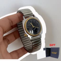 Classic Style Elastic Spring Strap Watch with Large Digital Quartz Watch for Men and Women, Father Mother's Day Gift Watch