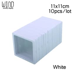 10pcs Set 3D Floating Display Case Stands Transparent Square Holder Pendant Necklace Bracelet Ring Coin Jewelry Pin Storage Box