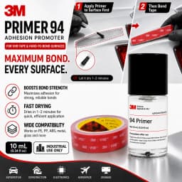 Original 3M Primer 94 Adhesion Promoter 10ml Repack High Adhesion Surface Treatment for Car Wrap Tape Plastic Metal