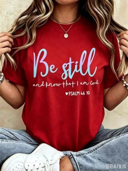 Be Still And Know That I Am God Women's T-Shirt Be Still Know Short Sleeve Crew Neck Casua