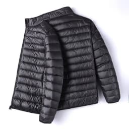 Lightweight down Cotton Jacket Men's Stand Collar Short Style mid Youth Thin Convenient Large Size Hooded Spring Autumn Wear