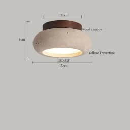 IWHD Japan Wabi Sabi LED Ceiling Lights Bedroom Bathroom Corridor Home Lighting Yellow Travertine Ceiling Lamp Lampy Sufitowe