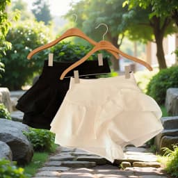 White A-Line Skirt with Lace Trim High Waist Slimming Asymmetrical Spring Summer Women's Fashion Short Skirt