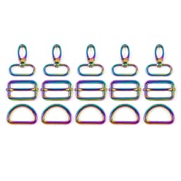 5Sets 20/25/32/38mm Metal D Ring Swivel Lobster Buckle for Bag Webbing Strap Hook Dog Collar Adjust Slider Clasp Sewing Hardware