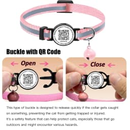 QR Code Pet Tag Cat Collar with QR Code ID Tag, Puppy Cat Accessories Reflective Kitten Collars, Cat Tag, Safety Quick Release