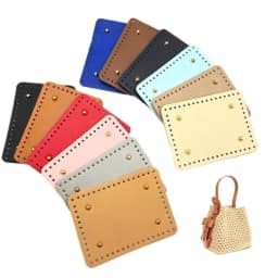 Rectangle Shaped PU Bag Bottom For Knitted Bag Crochet Bag Durable Bag Bottom With Rivet Bag Accessorie