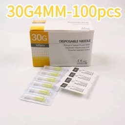 100PCS 25G 30G 32G 33G 34GPainless Needle 4/6/13mm Beauty Ultrafine Piercing Transparent Syringe Injection Glue Clear Tip Cap