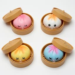 1/4Box Dumpling Squeeze Blow Bubbles Toy Dumpling Squishies Set with Steamer Bubble-Blowing Squishies Stretchy Fidget Sensory