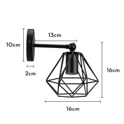 Industrial Loft LED Wall Lamp Lampshade Vintage Cage Wall Light Wall Sconce Fixture for Bedroom Living Room Home Indoor Lighting