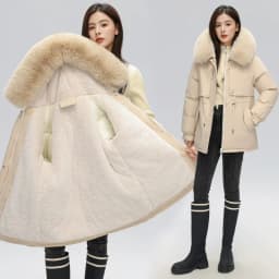 Winter Coat New Women's Thick Cotton Jacket Women's Medium Long Korean Version Fur Collar Coat Female Warm Parka Overcoat