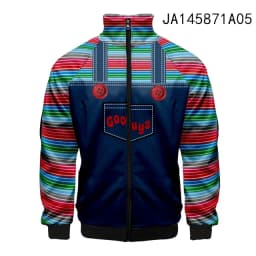 Coats Horror Movie Chucky Stand Collar Jackets Seed of Chucky Sweatshirt Cosplay Costume Long Sleeve Zipper Hoodies