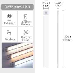 Under Cabinet Lights LED Motion Sensor Night Light USB Rechargeable Dimmable Lamps for Kitchen Cabinet Bedroom Wardrobe Lighting
