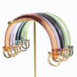 1/2/4Sets Acrylic D Shape Bag Handle with Two Metal Buckle Transparent Resin Wristband Handbag Decor Ring Frame Bags Part
