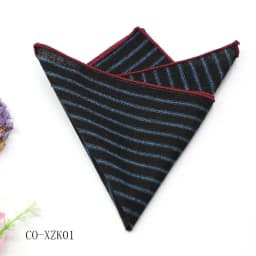 Solid Striped Brown Pocket Square 23CM Cotton Men's Suit Handkerchief Groom Host Hanky Wedding Party Chest Tie Suit Accessories