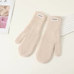 27CM Long Imitation Rabbit Hair Thickened Knitted Yarn Gloves Women Winter Keep Warm Cute Lovely Multicolor Elasticity Mittens
