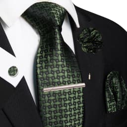 Brown Yellow Plaid Ties For Men Luxury 8cm Silk Tie Pin Pocket Square Cufflinks Tie Clip Set Business Party Wedding Accessories