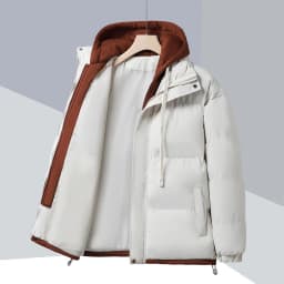 Winter Men Windproof Parkas Fake Two Piece Thick Cold Resistant Cotton Coat Fashion Korean Simple Design Trendy Versatile Jacket