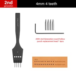 WUTA 2nd Generation Sharp Head Replaceable Pricking Iron Removable Round Hole Punch Leather Craft Chisel DIY Leather Tools