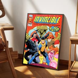 I-Invincible Cartoon Self-adhesive Art Poster Fancy Wall Sticker for Living Room Bar Decoration Vintage Decorative Painting