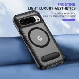 Luxury Folding Stand Magnetic Armour Phone Case For Google Pixel 9 8 Pro XL 8A Shockproof Hybrid PC Protective Military Cover