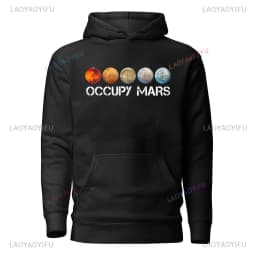Occupy Mars Space X Black Unisex Crewneck Sweater or Hooded Men Sweatshirt Adult or Youth Comfortable Sweatshirt Space Gift
