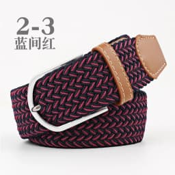 3.3x107cm Solid Color Elastic Braided Belt Casual Men's Women's Belt Stretch Canvas Pin Buckle Waistband